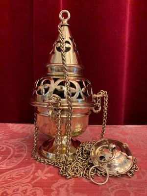 Censer en Brass / Polished / New Varnished, Belgium 19th century