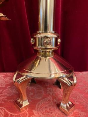 Censer Stand With Boat And Censer  en Brass / Bronze / Polished and Varnished, BELGIUM 19 th century