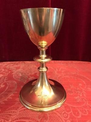 Chalice en Silver Cuppa / Brass Gilt, Belgium 20th century