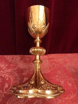 Chalice en Full Brass / Polished and Varnished / Enamell, France 19th century