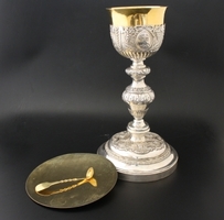 Chalice en silver, Belgium 19th century