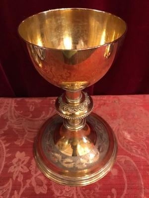 Chalice With Original Paten  All Silver en full silver / Gilt, France 19th century