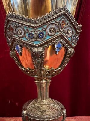 Exceptional Chalice  style Classicistic en Full- Silver Marks Present / Enamel, France 19 th century ( Anno 1865 )