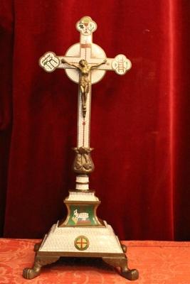 Cross en Bronze / Cloisonne, France 19th century