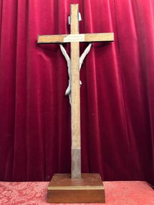 Cross With Corpus Christi  en Plaster Corpus / Wooden Cross, Belgium  19 th century ( Anno 1840 )