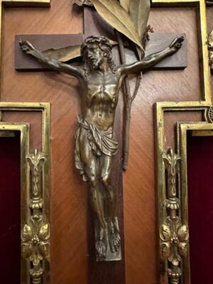 Cross With Corpus Christi  en Bronze / Gilt / Wood, France 19 th century ( Anno 1875 )