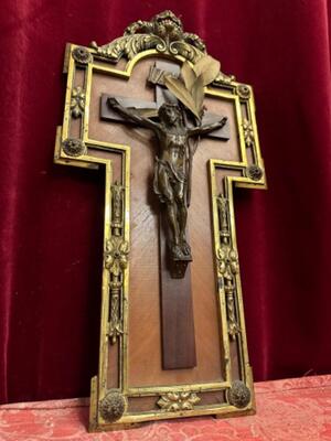 Cross With Corpus Christi  en Bronze / Gilt / Wood, France 19 th century ( Anno 1875 )