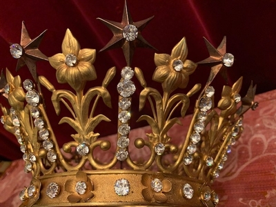 Crown en Brass Gilt / Stones, France 19th century