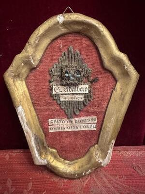 1  Ex Ossibus Relic Of St. Adalbero Of WüRzburg - Germany. Text : The Lord Quards All Their Bones.