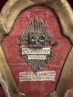 1  Ex Ossibus Relic Of St. Adalbero Of WüRzburg - Germany. Text : The Lord Quards All Their Bones.