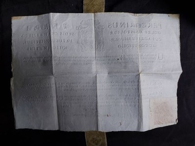 Exceptional Rare And Very Important Hand-Made Solid Golden Theca Ex Sanquine ( Blood ) D.N.J.C. Original And Sealed Document By The Arch - Bishop Of Ferrara ( Bologna ) Italy Signed First In 1745 Italy 18 th century ( Anno 1755 )