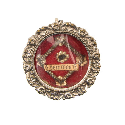 First Class Reliquary - Ex Corpore Relic B. Gemma Galgani With Original Document en Brass / Glass / Wax Seal, Italy  20 th century ( Anno 1936 )