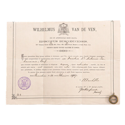 1  First - Class Reliquary - Relic Ex Ossibus St. Anthony Van Padua With Original Document