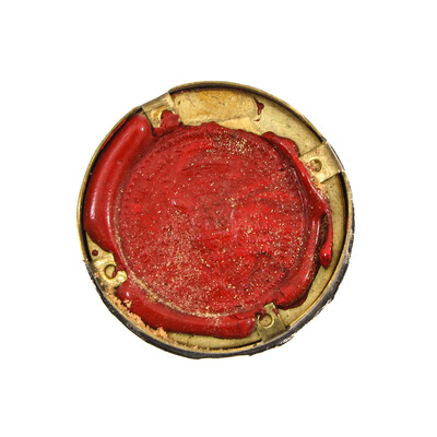 First Class Reliquary - Relic St. Stanislaus Koska en Brass / Glass / Wax Seal, Italy  19 th century