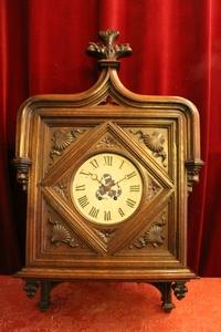 Clock style Gothic en wood oak, Belgium 19th century