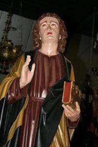 St. Johannes Statue style Gothic en wood polychrome, Dutch 19th century