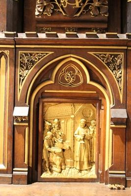 Altar style Gothic - style en wood oak, Belgium 19th century