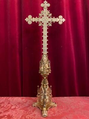 Altar - Cross style Gothic - Style en Bronze / Polished and Varnished, France 19 th century