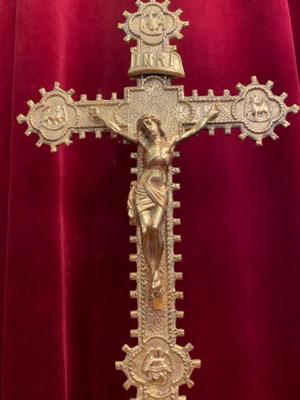 Altar - Cross style Gothic - style en Bronze / Gilt, Belgium 19 th century ( Anno 1890 )