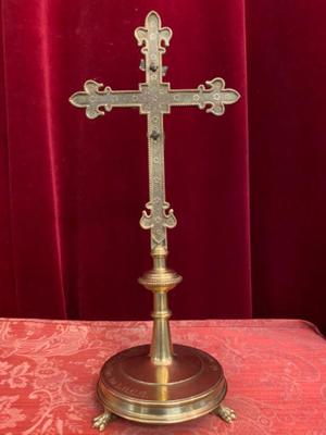 Altar - Cross style Gothic - style en Bronze / Gilt, Belgium 19 th century ( 1888 )