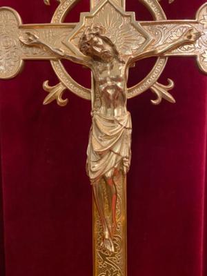 Altar - Cross style Gothic - style en Bronze / Polished and Varnished, Belgium  19 th century
