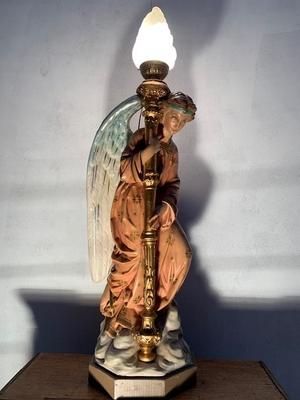 Angel style Gothic - style en plaster polychrome, France 19th century