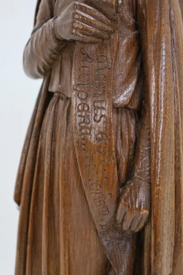Angel style Gothic - style en Hand - Carved Wood Oak, Belgium  19 th century