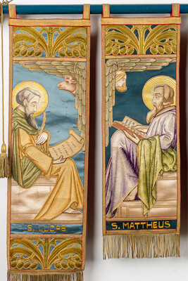 Banner 4 Evangelists style Gothic - Style en Fabrics, Belgium  19 th century