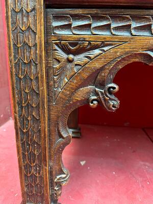 Bench style Gothic - Style en Oak wood, Belgium  19 th century