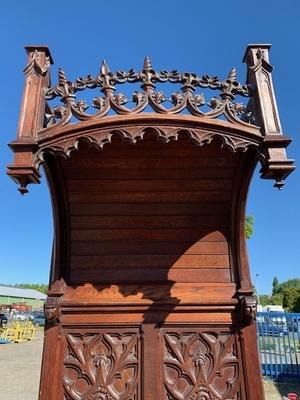 Bishop Seat style Gothic - style en Oak wood, France 19th century ( anno 1875 )