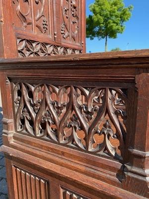 Bishop Seat style Gothic - style en Oak wood, France 19th century ( anno 1875 )