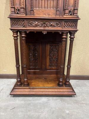 Cabinet Expected ! style Gothic - Style en Walnut wood , France 19 th century