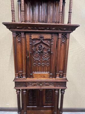 Cabinet Expected ! style Gothic - Style en Walnut wood , France 19 th century