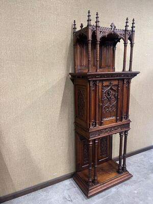 Cabinet Expected ! style Gothic - Style en Walnut wood , France 19 th century