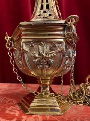 Censer  style Gothic - style en Bronze / Polished and Varnished, Belgium 19 th century ( Anno 1875 )