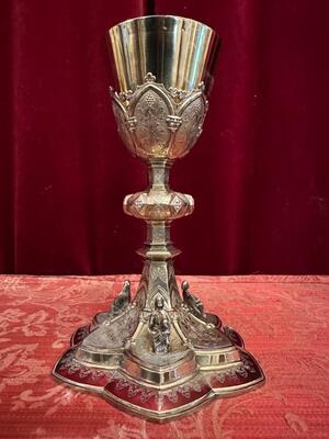 Chalice style Gothic - Style en Full - Silver / Silver Marks Present, France 19 th century ( Anno 1865 )