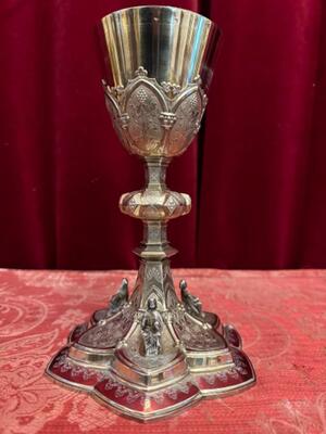 Chalice style Gothic - Style en Full - Silver / Silver Marks Present, France 19 th century ( Anno 1865 )