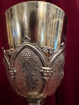 Chalice style Gothic - Style en Full - Silver / Silver Marks Present, France 19 th century ( Anno 1865 )