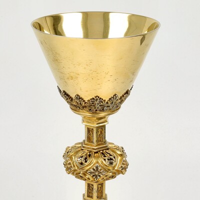 Chalice  style Gothic - Style en Silver 800 / 1000, Belgium  19 th century