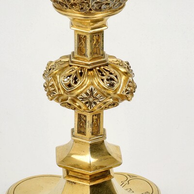 Chalice  style Gothic - Style en Silver 800 / 1000, Belgium  19 th century