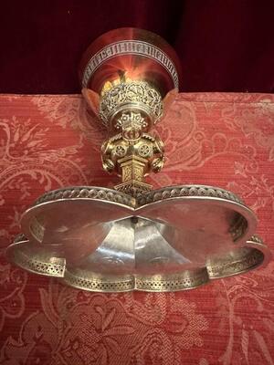Chalice style Gothic - Style en Full - Silver, Belgium  19 th century ( Anno 1875 )