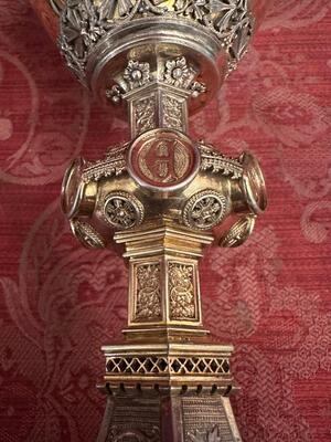 Chalice style Gothic - Style en Full - Silver, Belgium  19 th century ( Anno 1875 )
