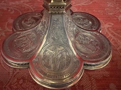 Chalice style Gothic - Style en Full - Silver, Belgium  19 th century ( Anno 1875 )