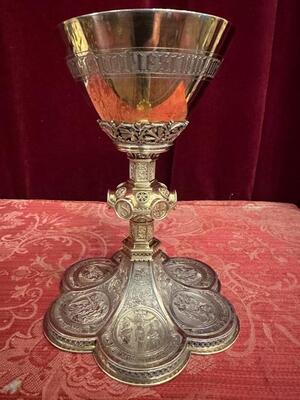 Chalice style Gothic - Style en Full - Silver, Belgium  19 th century ( Anno 1875 )