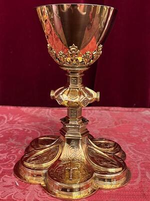 Chalice  style Gothic - Style en Silver / Gilt / Polished and Varnished, Belgium  19 th century