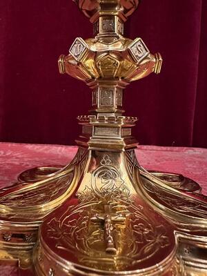 Chalice  style Gothic - Style en Silver / Gilt / Polished and Varnished, Belgium  19 th century
