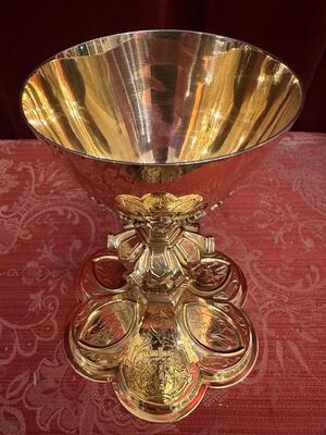 Chalice  style Gothic - Style en Silver / Gilt / Polished and Varnished, Belgium  19 th century