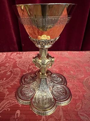 Chalice style Gothic - Style en Full - Silver / Polished & Varnished , Belgium  19th century anno 1875