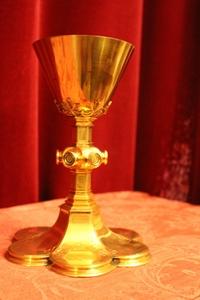 Chalice style Gothic - style en full silver / Gilt, Belgium 19th century (anno 1865)