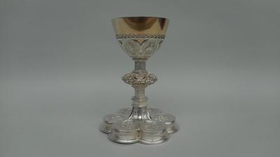 Chalice  style Gothic - Style en Silver Cuppa / Brass Silver Plated, Belgium 19 th century